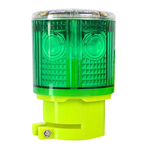 Aolyty Solar Stroboskop Warnleuchte, 360 Grad Super Hell, Wasserdicht IP45, Flashing Alarm-Licht, Licht für Bau, Verkehrsdock, Marine (Grün) von Aolyty