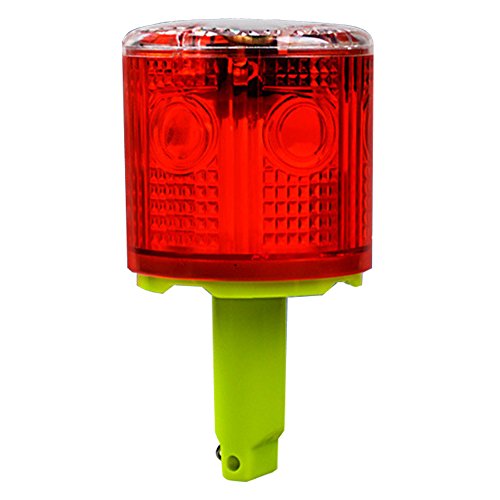 Aolyty Solar Stroboskop Warnleuchte, mit Einzelne Spalte, 360 Grad Super Hell, Wasserdicht IP45, Flashing Alarm-Licht, Kabelloses Licht für Bau, Verkehrsdock, Marine (Rot) von Aolyty