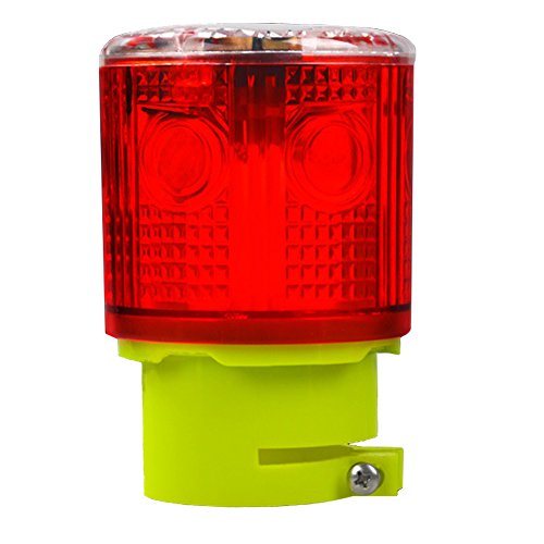 Aolyty Solar Stroboskop Warnleuchte, 360 Grad Super Hell, Wasserdicht IP45, Flashing Alarm-Licht, Licht für Bau, Verkehrsdock, Marine (Rot) von Aolyty