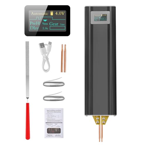 Akku Punktschweißgerät, Tragbares Mini Punktschweißgerät mit Akku 5000mAh Batterie, Mini Spot Welder 1-80 Gänge Einstellbarer, LCD-Display zum Selbermachen und Herstellen von Akkupacks von Aomdom