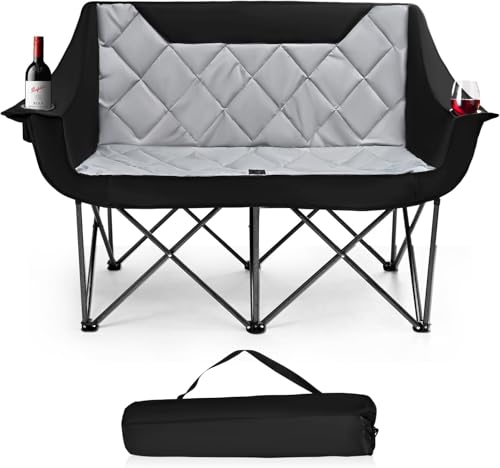 Aomdom Campingstuhl Klappbar für 2 PersonenCampingstuhl,extra breite 72 cm Rückenlehne,Campingsofa Dick Gepolstert Hohe Lehne Extra Lang (Doppelter Klappstuhl für den Außenbereich, Schwarz/Silber) Aomdom Campingstuhl Klappbar für 2 PersonenCampingstuhl,extra breite 72 cm Rückenlehne,Campingsofa Dick Gepolstert Hohe Lehne Extra Lang (Doppelter Klappstuhl für den Außenbereich, Schwarz/Silber) von Aomdom