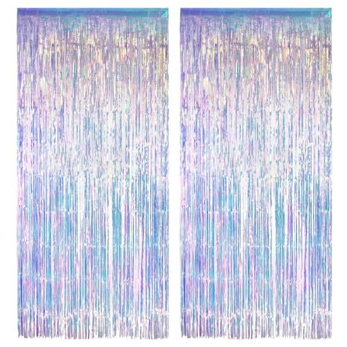 2 Pcs Lametta Vorhang Geburtstagsdekoration, Metallic Luftschlangen, Fotohintergrund für Babydusche, Gefrorene Prinzessin Partydekoration, Seepferdchen Themenpartyzubehör 1 * 2m 2 Pcs Lametta Vorhang Geburtstagsdekoration, Metallic Luftschlangen, Fotohintergrund für Babydusche, Gefrorene Prinzessin Partydekoration, Seepferdchen Themenpartyzubehör 1 * 2m von Aomhrek
