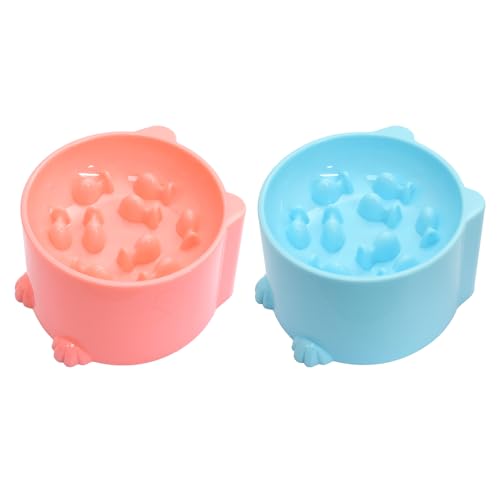 2 Stück Slow Feeder Napf Katze, Erhöhter Katzennapf, Slow Feeder Napf Katze, Perfekt für Mittelgroße Katzen und Kleine Hunde 2 Stück Slow Feeder Napf Katze, Erhöhter Katzennapf, Slow Feeder Napf Katze, Perfekt für Mittelgroße Katzen und Kleine Hunde von Aomhrek
