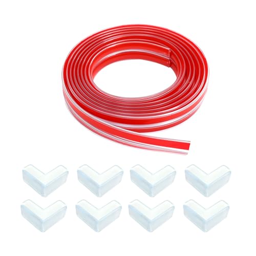 Aomhrek Tableside Anti-Kollision Strip Set Tischrand Aufkleber Tischeckenschutz Transparente Selbstklebende Schutzleiste Glas End Table Wrapped Edge Strip (2 Meter lang) von Aomhrek