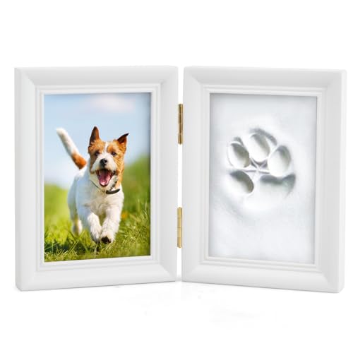 Pfotenabdruck Set für Hunde, Katze und Hund Holzbilderrahmen, Haustier Erinnerungs 3D Gipsdruck, Haustier Pfotenabdruck Bilderrahmen Set, Andenkenkasten für Hund und Katze Pfotenabdrücke Pfotenabdruck Set für Hunde, Katze und Hund Holzbilderrahmen, Haustier Erinnerungs 3D Gipsdruck, Haustier Pfotenabdruck Bilderrahmen Set, Andenkenkasten für Hund und Katze Pfotenabdrücke von Aomhrek