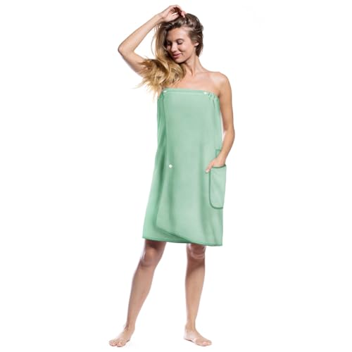 Aomig Saunakilt Damen Sauna Zubehör Spa Saunahandtuch 80*140cm Knopffrottee Gummizug Saunarock Elastische Taschen Saunakleid Grösse Anpassen Saunatuch Hamamtuch Saunakilt Tragbar Badetücher Bohnengrün Aomig Saunakilt Damen Sauna Zubehör Spa Saunahandtuch 80*140cm Knopffrottee Gummizug Saunarock Elastische Taschen Saunakleid Grösse Anpassen Saunatuch Hamamtuch Saunakilt Tragbar Badetücher Bohnengrün von Aomig