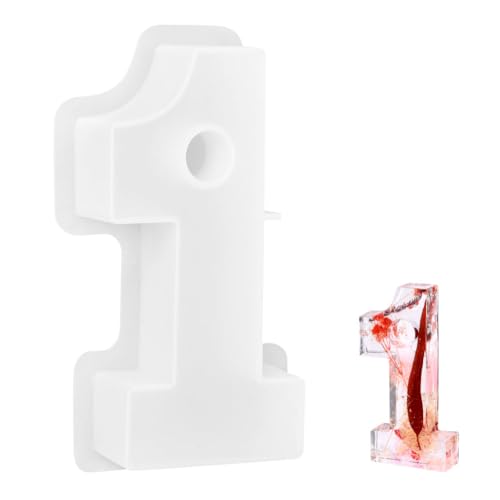 Aomig Zahlen Silikonform Kerzenhalter, 0-9 Zahlen DIY Silikonform, 3D Handgemachte Kerzenhalter Formen, Wiederverwendbare Zahlen Silikonform für Torten Zubehör, Partyzubehör von Aomig