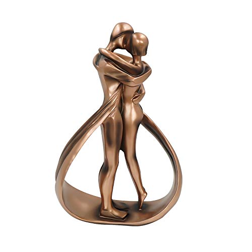 Aoneky Harz Paar Statuette - Geschenk zum Jubiläum Hochzeit - Dekorative Statue für Haus Schlafzimmer Büro, 28×16,5cm (Band) von Aoneky