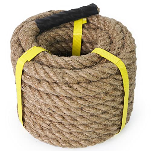 Aoneky Natur Jute Seil 14/16/20/25/30/40/50mm, 15/30M- Ultradickes Hanfseil für Garten Dekoration,Tauziehen, Sport (15M 14mm) von Aoneky