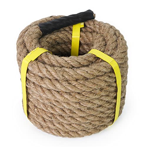 Aoneky Natur Jute Seil 20/25/30/40mm, 15/30M - Ultradickes Hanfseil für Garten Dekoration,Tauziehen, Sport (15M 16mm) von Aoneky