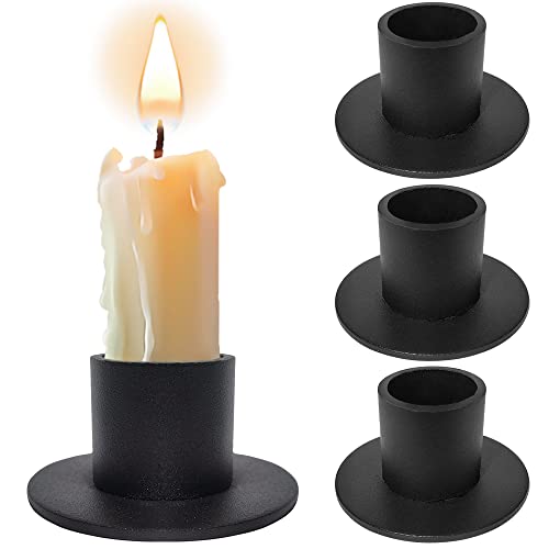 Aongray 4 Stück Schwarze Kerzenständer,Retro Kerzenhalter für das Abendessen bei Kerzenschein,Wohn,Esszimmer und Schlafzimmerdekoration Kamindekoration von Aongray