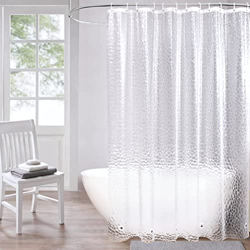 AooHome Duschvorhang Transparent, 180x180cm mit 5 Magnete unten, Waserdicht Eva Duschvorhänge 3D Muster mit 12 Duschvorhangringe, Anti-schimmel für Badewanne Bad Vorhang von AooHome