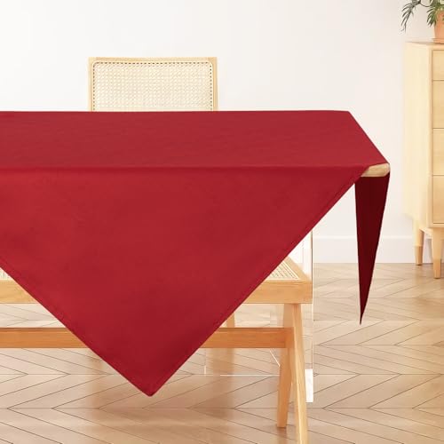 AooHome Tischdecke Abwaschbar, Rot Mitteldecke 80x80cm Leinen-Optik Tischtuch aus Polyester Wasserabweisend mit Lotuseffekt, Dauerhaft Kratzfest für Wohnzimmer, Esszimmer, Balkon, Garten AooHome Tischdecke Abwaschbar, Rot Mitteldecke 80x80cm Leinen-Optik Tischtuch aus Polyester Wasserabweisend mit Lotuseffekt, Dauerhaft Kratzfest für Wohnzimmer, Esszimmer, Balkon, Garten von AooHome