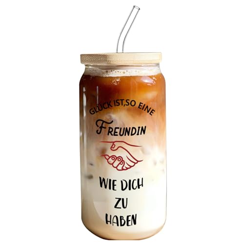 Beste Freundin Geschenke, Cocktailgläser mit Deckel und Strohhalm, 500ml Longdrinkgläser für Eiskaffee Eistee Soda, Geschenk Beste Freundin Geburtstag Weihnachten, Freundschafts Geschenk Beste Freundin Geschenke, Cocktailgläser mit Deckel und Strohhalm, 500ml Longdrinkgläser für Eiskaffee Eistee Soda, Geschenk Beste Freundin Geburtstag Weihnachten, Freundschafts Geschenk von Aoohaha