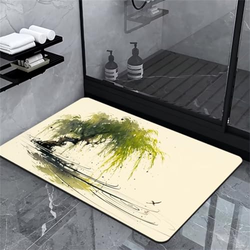Aoojlo Badematte Absorbierend rutschfeste Badteppich Pots Badezimmerteppich Groß wc Teppich Steinmatte Badezimmer Matte Saugfähig Badezimmermatte rutschfest Mikrofaser Duschmatte rutschfest 70x120cm von Aoojlo