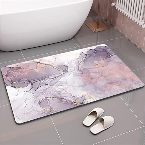 Aoojlo Badematte Rutschfester Badezimmerteppich Absorbierende Badteppich, 40x60cm Badezimmer Teppich, Schnell Trocknend Fussmatte, Bath Mats, Bodenmatte Saugfähig Badvorleger, Fußmatte Dusche Rosa von Aoojlo