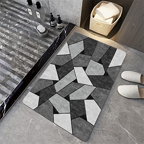 Aoojlo Badematte Rutschfester Badezimmerteppich Absorbierende Badteppich, 80x150cm Badezimmer Teppich, Schnell Trocknend Fussmatte, Bath Mats, Bodenmatte Saugfähig Badvorleger, Fußmatte Dusche Puzzle von Aoojlo