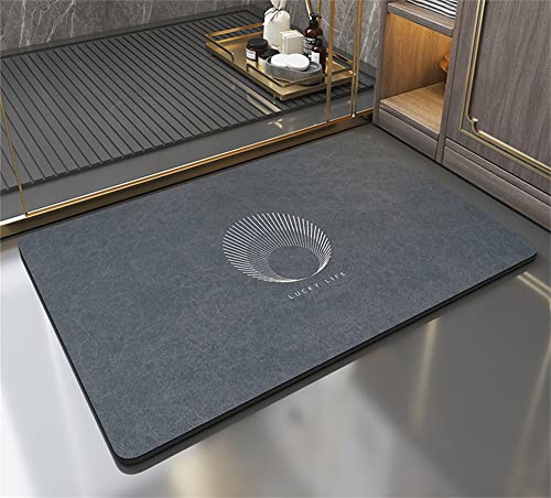 Aoojlo Badematte Rutschfester Badezimmerteppich Absorbierende Badteppich, 80x150cm Badezimmer Teppich, Schnell Trocknend Fussmatte, Bath Mats, Bodenmatte Saugfähig Badvorleger, Fußmatte Dusche Oval von Aoojlo