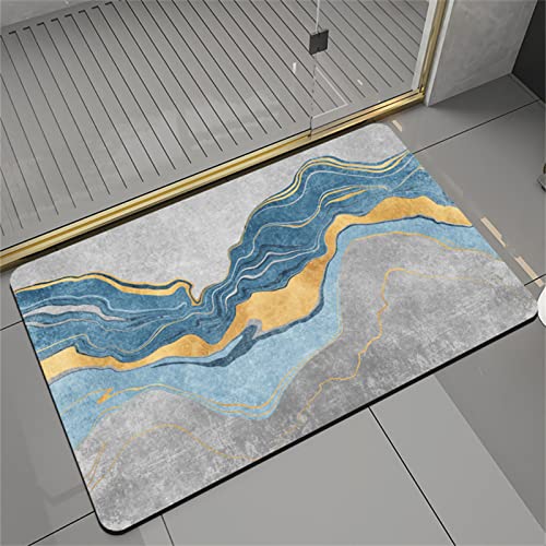 Aoojlo Badematte rutschfest 80x120cm, Badteppich Modern Badvorleger Schnelltrocknend Saugfähige Waschbar Duschvorleger, Badezimmerteppich Bath Mat Home Deko für Badewanne, Dusche, Badezimmer von Aoojlo