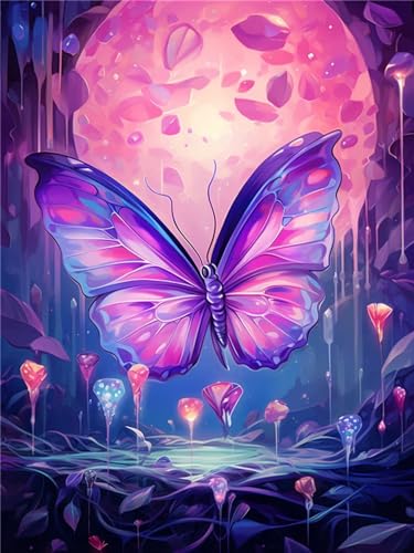 DIY 5D Diamond Painting Set, Diamant Painting Bilder Mit Zubehör groß Malerei, Malen Nach Zahlen Diamant Butterfly Strass Stickerei Mosaik Gemälde für Kinder Erwachsene Home Wand Décor 90x120cm von Aoojlo