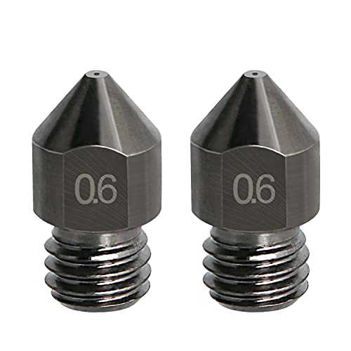 Aopin M6 1,75 mm Extruderdüsen 3D-Drucker 0,6 mm Hartmetallstahl 3D-Drucker-Extruderdüsen 2 Stück Aopin M6 1,75 mm Extruderdüsen 3D-Drucker 0,6 mm Hartmetallstahl 3D-Drucker-Extruderdüsen 2 Stück von Aopin