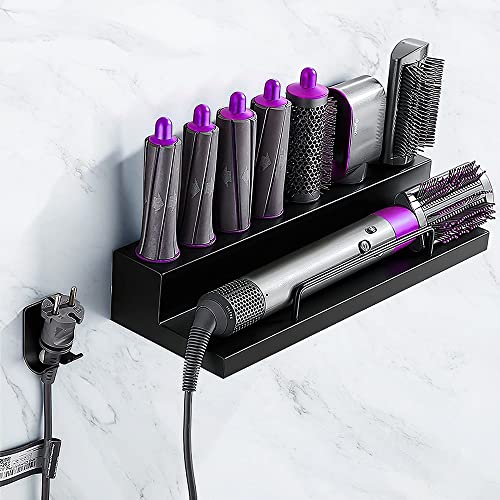 Aoreun Aufbewahrungshalter für Dyson, Airwrap Lockenstab Halterung kompatibel für Dyson Haartrockner-Wandhalterung Airwrap Lockenstab Zubehör Wandhalterung Halterung für Haus Bad Veranstalter von Aoreun