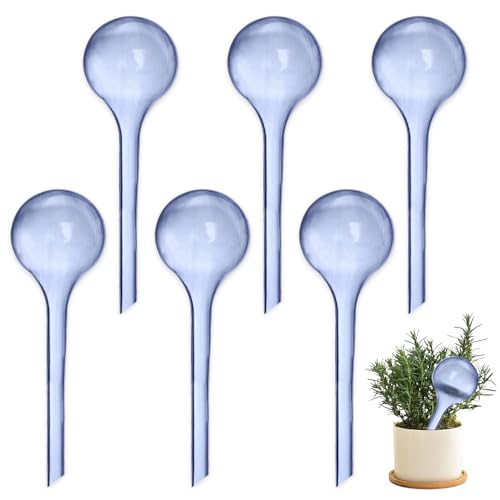 Aoreun Bewässerungskugeln, 6 Stück Große Pflanzen Gießkugeln, 27.5x8cm Pflanzen Bewässerungskugeln Topfpflanzen Selbstbewässerung, PVC Bewässerung-Kugeln Wasserspender für Pflanzen (Blau) von Aoreun