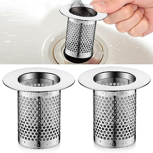 Aoreun 2 Stück Abflusssieb Dusche, 5 cm Sink Strainer Edelstahl, Abfluss Haarfänger Verstopfung verhindern Waschbecken Abflusssieb für Küche Badezimmer Bad Balkonbodenablauf von Aoreun