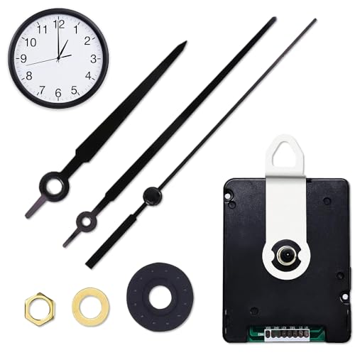 Aoreun Uhrwerk DCF Funk-Uhrwerk Mit Zeigersätzen, 3 Zeigersätze Leise Schleichende Zeiger für Wanduhr Lautlos Schwarz, Ersatz DIY von Aoreun