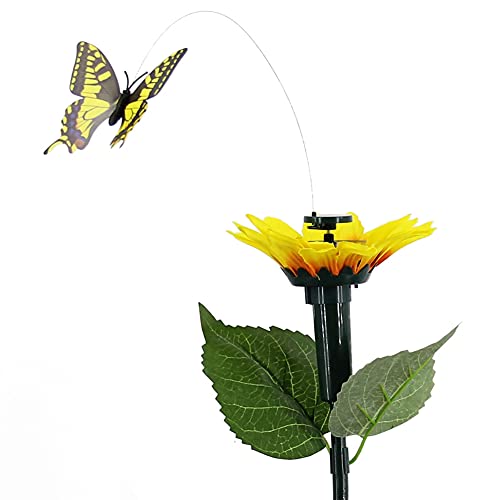 Aosbset Solarbetriebene tanzende, flatternde Schmetterlinge, Fliegende Simulation, Kolibri, Sonnenblume, Dekoration, Garten, Hof, Dekoration, Geschenk für Landschaft, Außendekoration von Aosbset