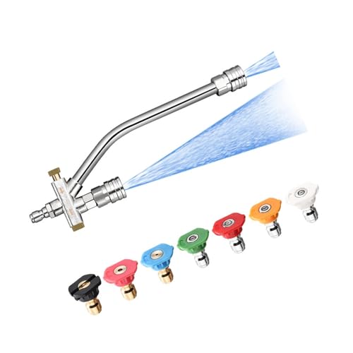 2-in-1-Hochdruck-Autowaschdüsenzubehör, Hochdruckreiniger-Doppelkopf-Schaumsprühaufsatz, Seifenschaumkanone-Doppelanschlusszubehör, For Autowäsche, Schwimmbad, Terrasse, Toilette(SET C) von Aosrioylt