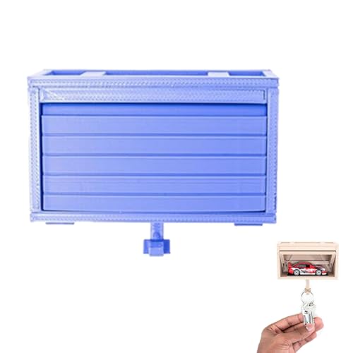 Auto-Garagen-Schlüsselhalter mit Tür zum Öffnen, Schlüsselhalter für Wand mit Tür zum Öffnen für den Eingang, einfache Installation, Schlüsselbrett für Eingang, Haustür, Flur, Büro (Blau) von Aosrioylt