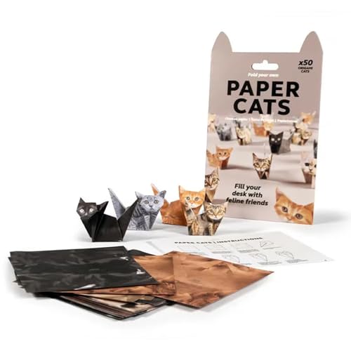 DIY-Origami-Set Mit Papierkatzen – 50 Origami-Kätzchen for Selberfalten, Blätter DIY-Papier Falten Süßer Katzenfiguren, Lustiges 3D-Modellbauset Hunde, Katzen Und Dinosaurier Aus Papier(CAT*1) von Aosrioylt