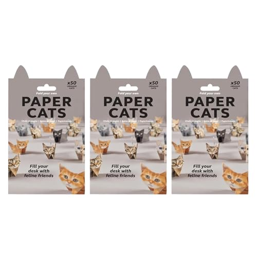 DIY-Origami-Set Mit Papierkatzen – 50 Origami-Kätzchen for Selberfalten, Blätter DIY-Papier Falten Süßer Katzenfiguren, Lustiges 3D-Modellbauset Hunde, Katzen Und Dinosaurier Aus Papier(CAT*3) von Aosrioylt
