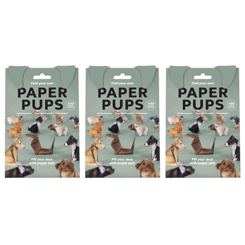 DIY-Origami-Set Mit Papierkatzen – 50 Origami-Kätzchen for Selberfalten, Blätter DIY-Papier Falten Süßer Katzenfiguren, Lustiges 3D-Modellbauset Hunde, Katzen Und Dinosaurier Aus Papier(DOG*3) von Aosrioylt
