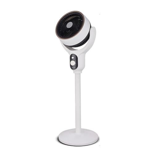 Luxvalu-Ventilator, 90°+90° Oszillierende Standventilatoren Fürs Schlafzimmer, Leiser Bodenventilator, 30,5 M Lange Standventilatoren Fürs Zimmer, 3 Geschwindigkeiten, 12-Stunden-Timer(White) von Aosrioylt