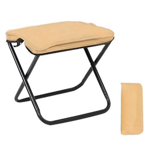 Mini Easy Carry Outdoor-Stuhl, Tragbarer Klapphocker for Camping, Kompakter Mini-Tragestuhl Mit Tragetasche, Leichter Zusammenklappbarer Hocker, Langlebiger Faltbarer Taschenhocker for Wandern(Beige) von Aosrioylt
