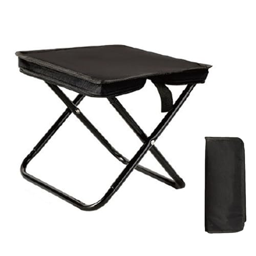 Mini Easy Carry Outdoor-Stuhl, Tragbarer Klapphocker for Camping, Kompakter Mini-Tragestuhl Mit Tragetasche, Leichter Zusammenklappbarer Hocker, Langlebiger Faltbarer Taschenhocker for Wandern(Black) von Aosrioylt