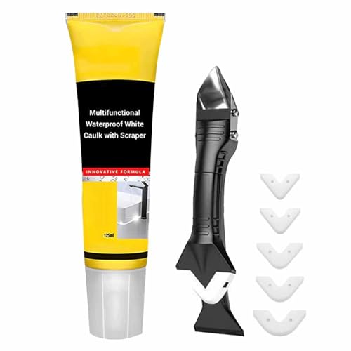 Multifunktionale Wasserdichte Weiße Dichtungsmasse Mit Schaber, Stärker Haftende Dichtungsmasse for Küche Und Bad, Dichtungsmasse-Set for Waschbecken, Fenster Und Wc, Schnelltrocknend(1pc) von Aosrioylt