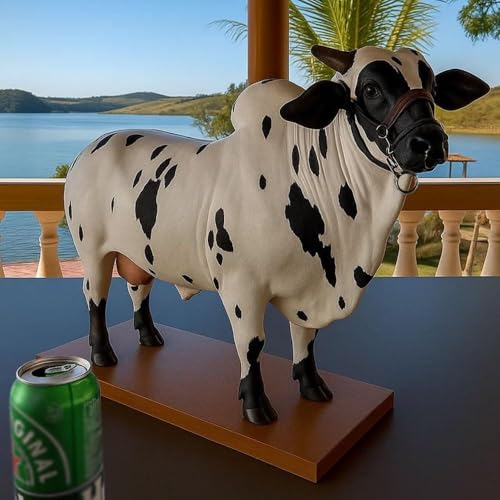 Nelore Bull Liquor Dispenser, 2L Handcrafted Alcohol Decanter with Wooden Base, Funny Brazilian Bull Bottle Holder for Whiskey Scotch Vodka Wine, Unique Home Bar Accessory Beverage Container Gift(A#) von Aosrioylt