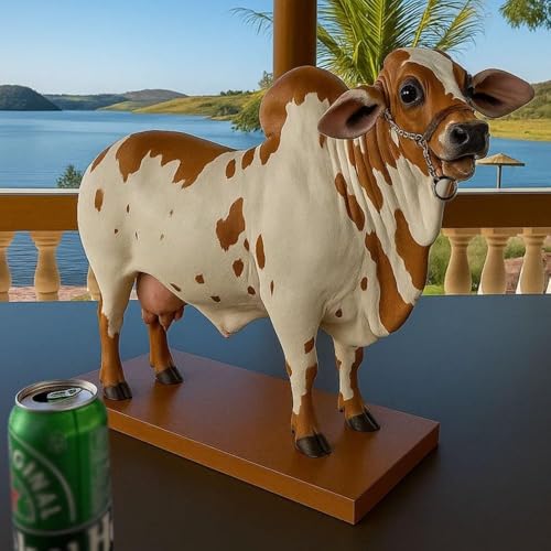Nelore Bull Liquor Dispenser, 2L Handcrafted Alcohol Decanter with Wooden Base, Funny Brazilian Bull Bottle Holder for Whiskey Scotch Vodka Wine, Unique Home Bar Accessory Beverage Container Gift(B#) von Aosrioylt