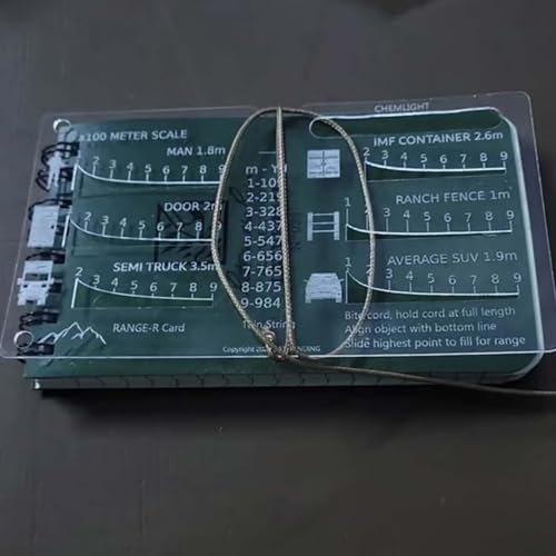Range Finder Card, Hunt-R Card, Range-R Card, 900m Measurement Slide Rule Tool,Flexible Hunting Rangefinder Card with 6 Reticles Including Man, Door, Semi-Truck, IMF Container, Ranch Fence, SUV(PRO,2p von Aosrioylt