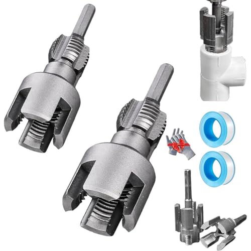 Rohrgewindeschneidwerkzeug, Innen- Und Außengewinde Mit Doppelfunktion For PVC-Kunststoffrohre, Mit Elektrischer Bohrmaschine Kompatibles PVC-Rohrgewindeschneidset, Nachgewindewerkzeug(1/2"+3/4") von Aosrioylt