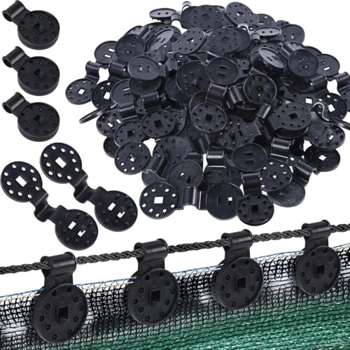 Shade Cloth Heavy Duty Lock Grip, Shade Cloth Clips Windproof Awning Clamp Grip, Round Plastic Black Clips for Sun Shades Net, Anti Bird Netting, Garden Netting, Shades Fabric Accessories(50pcs) von Aosrioylt