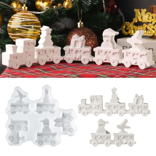 Silikonformen Gießformen Weihnachten Häuser, 3/4/6 Stück Silikonform Haus Für Weihnachten Kerzenhalter, Baum Gussformen Für Gips Epoxidharz Formen, Tannenbaum DIY Duftkerzenherstellung(F) von Aosrioylt