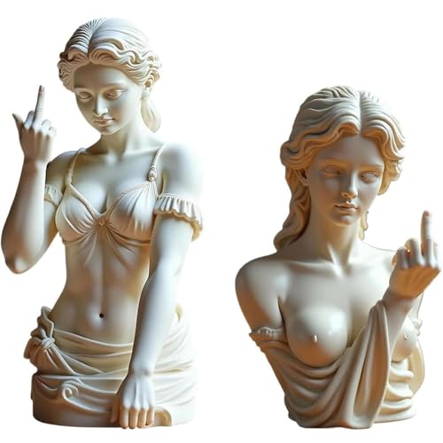 Unapologetic Venus, The Middle Finger Statue, Bold Art Resin Home Decor, Greek Goddess Gesture Statue Sculpture Ornament for Modern Rebels, Funny Unique Decorative That Show Your Personality(2PC-A#) von Aosrioylt