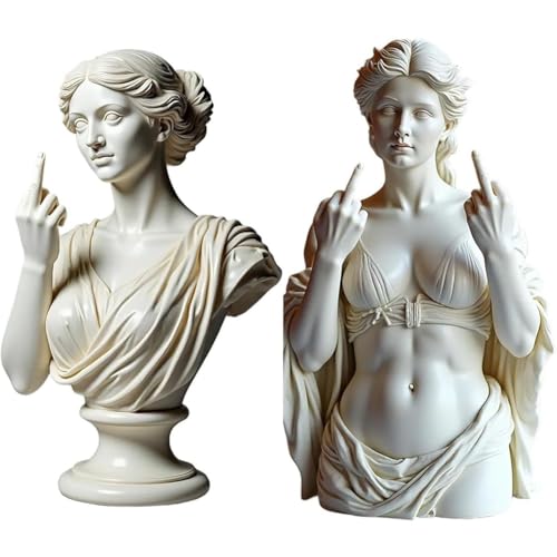 Unapologetic Venus, The Middle Finger Statue, Bold Art Resin Home Decor, Greek Goddess Gesture Statue Sculpture Ornament for Modern Rebels, Funny Unique Decorative That Show Your Personality(2PC-C#) von Aosrioylt