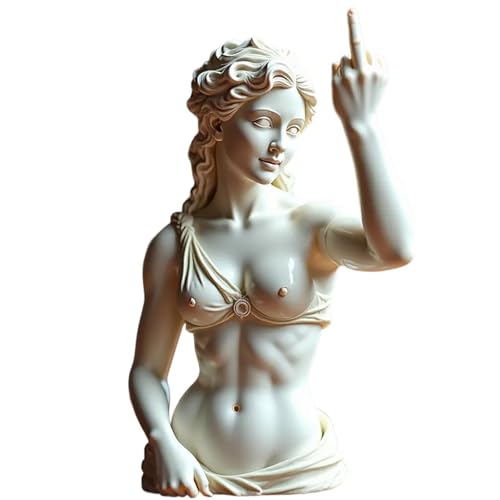 Unapologetic Venus The Middle Finger Statue, Rebellische Kühne Moderne Kunst Dekor für Zuhause & Büro, Einzigartige Dekorative Harz Kunst Statue Geschenk für Moderne Rebellen, Römische Mythologie von Aosrioylt