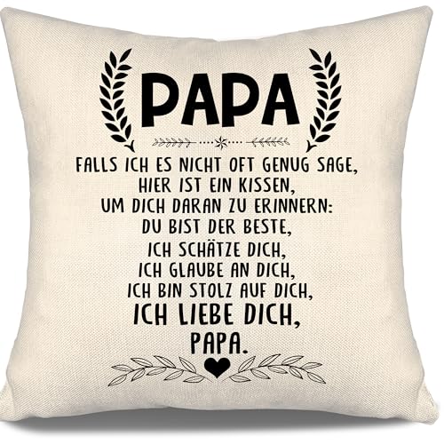 Aosumin Doppelseitige Kissenbezug Papa Geschenk Geburtstag Vatertag Falls ich es Nicht oft genug sage Hier ist EIN Kissen um Dich daran zu erinnern Du bist der Beste(Papa-a) von Aosumin