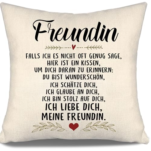 Aosumin Hier ist EIN Kissen um Dich daran zu erinnern Du bist wunderschön ich Liebe Dich Doppelseitige Kissenbezug Freundin Geschenk Geburtstag Valentinstag Erinnerung Freundin(Freundin-a) von Aosumin